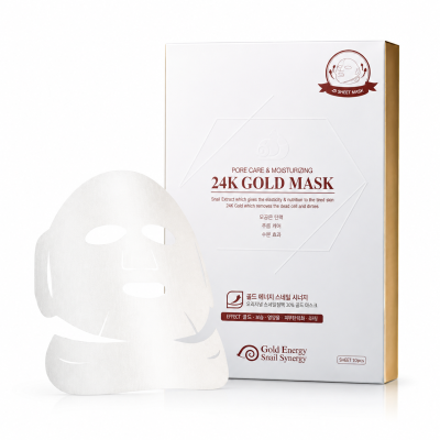 GOLD ENERGY SNAIL SYNERGY 24K Gold Snail Mask Pack 1Box (10 Sheets) Pore Care & Moisturizing 4D Sheet Mask